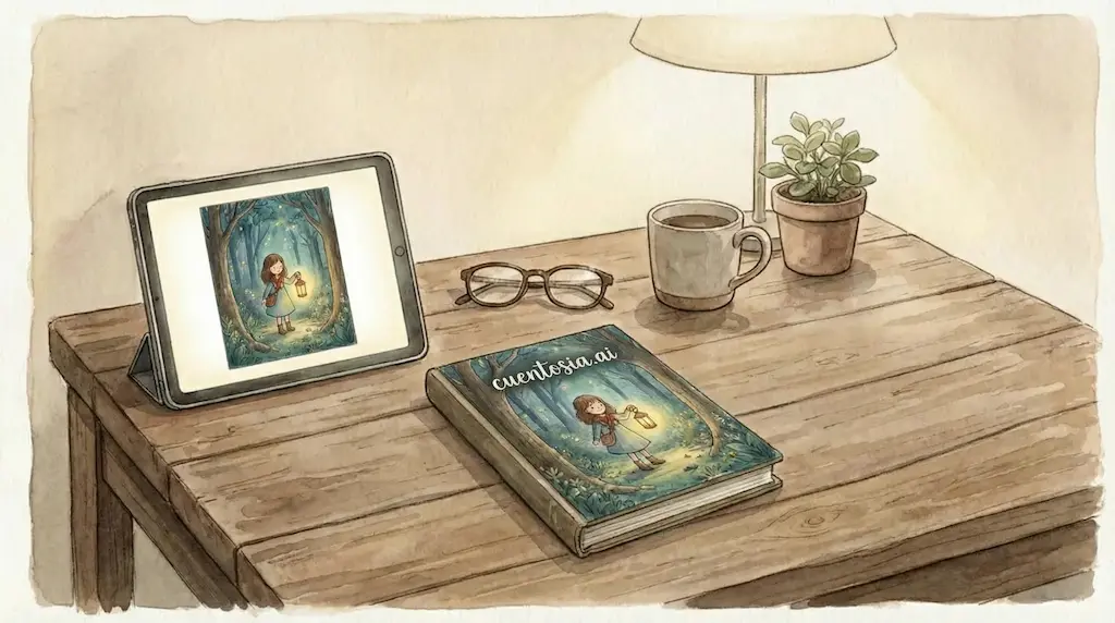 Cuento personalizado en tres formatos: PDF digital, libro tapa blanda y libro tapa dura