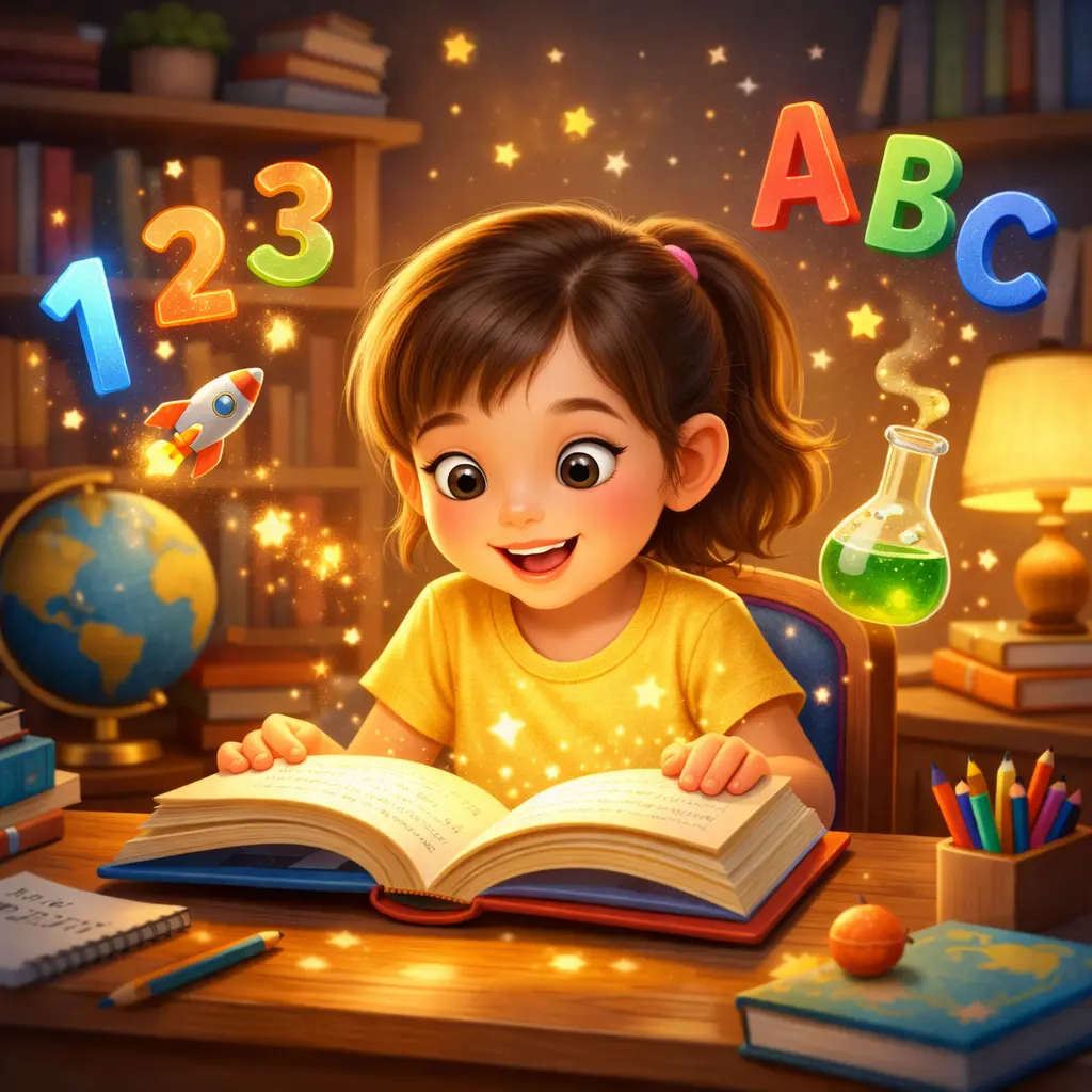 Niño protagonista de un cuento educativo personalizado de CuentosIA para 1º y 2º de Primaria