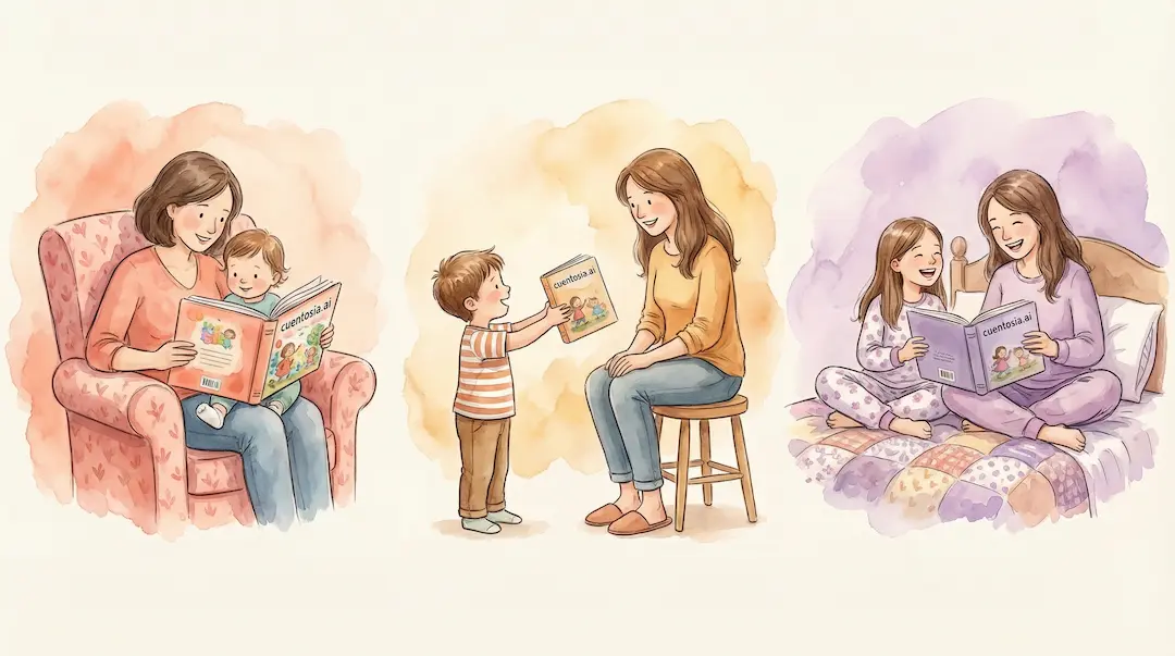 Cuentos personalizados CuentosIA por edades — ideas de regalo para el Día de la Madre