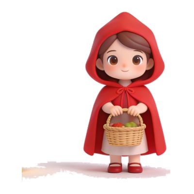 Caperucita Roja en estilo acuarela — uno de los más de 40 personajes clásicos disponibles en CuentosIA