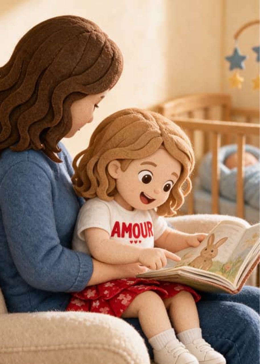 Larita makes the baby laugh with a playful spoon dance while Mom watches