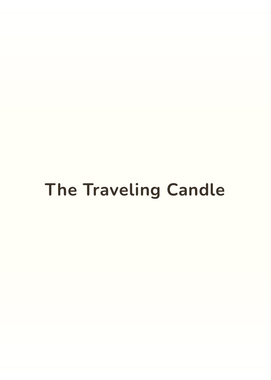 Sophie holds Larita at the front of a small stone church while a tall taper lights a single candle