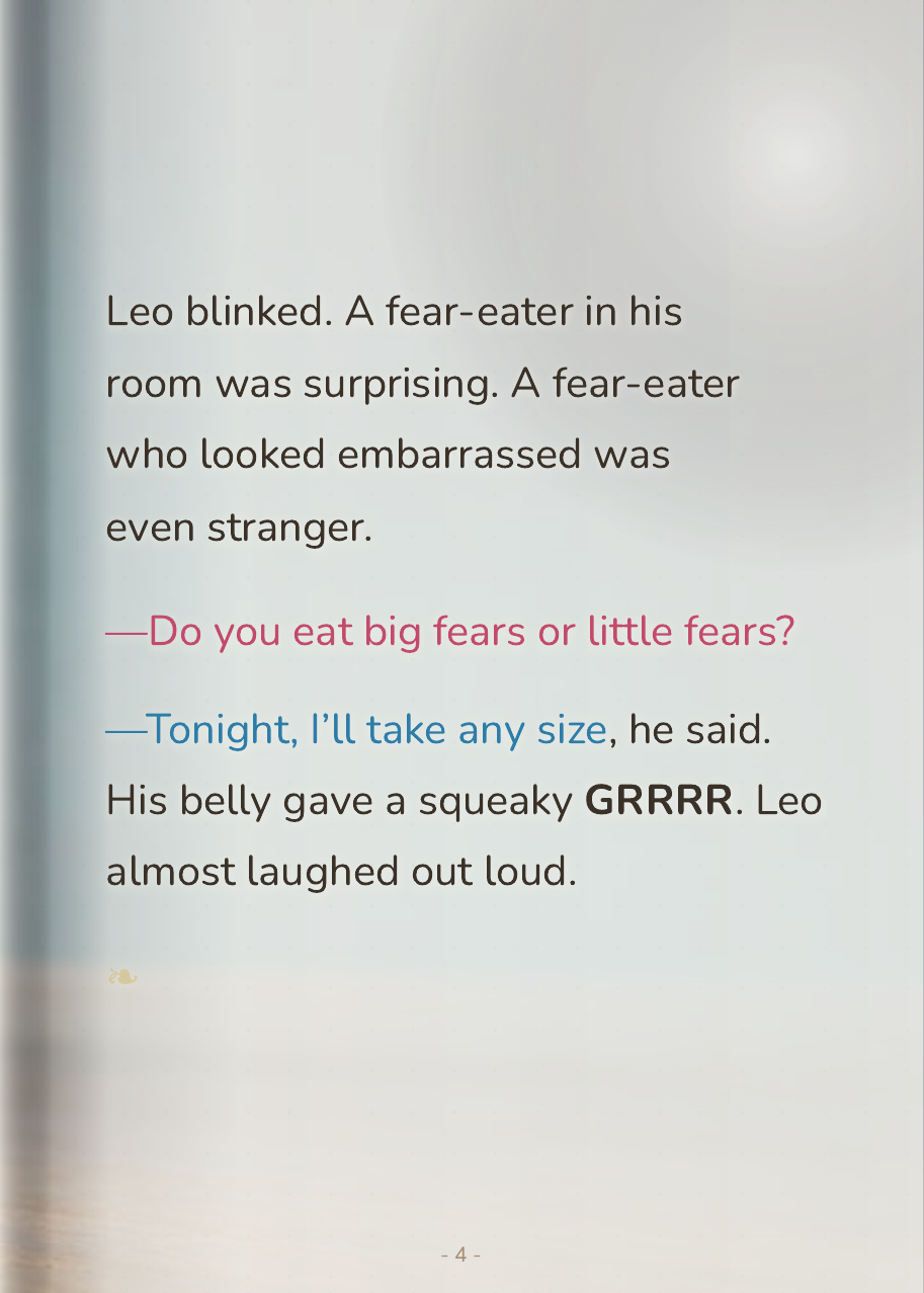 Leo and Comemiedos inspect the tall coat hanging by the door and realize it is not a monster