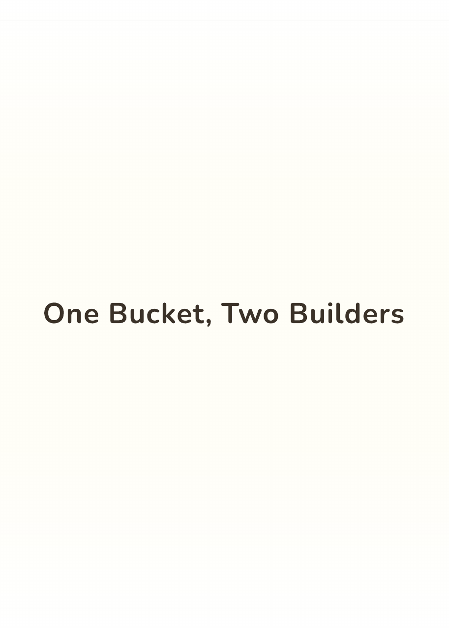 Lucas carrying his new bucket and spade into the sandbox while Valentina watches from the edge